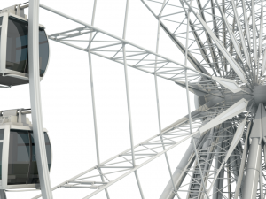 sky wheel with boarding platform maya 3D 模型