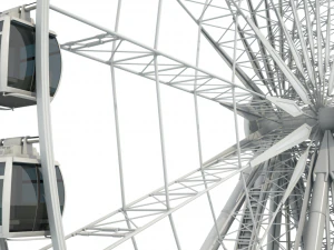 sky wheel with boarding platform maya 3D Model