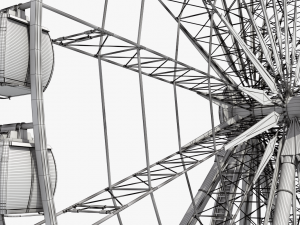 sky wheel with boarding platform maya 3D 模型