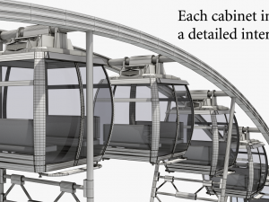 sky wheel with boarding platform maya 3D 模型