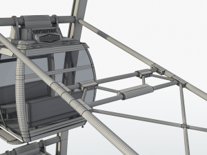 sky wheel with boarding platform maya 3D 模型