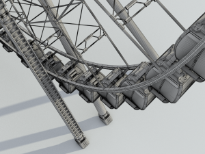 sky wheel with boarding platform maya 3D 模型