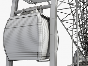 sky wheel with boarding platform maya 3D 模型