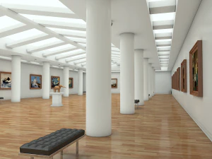 modern art gallery 3D Model