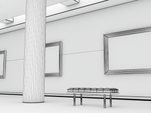 modern art gallery 3D Model