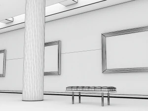 modern art gallery 3D Model