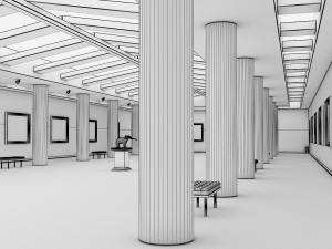 modern art gallery 3D Model