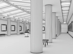 modern art gallery 3D Model
