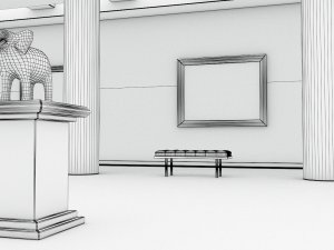 modern art gallery 3D Model