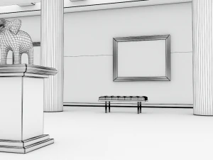 modern art gallery 3D Model