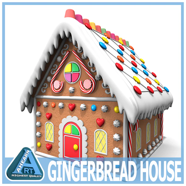 gingerbread house 3D Model .c4d .max .obj .3ds .fbx .stl .blend 