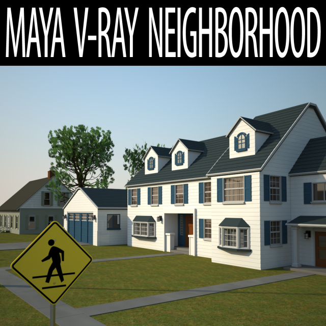 neighborhood 3D Модель .c4d .max .obj .3ds .fbx .stl .blend 