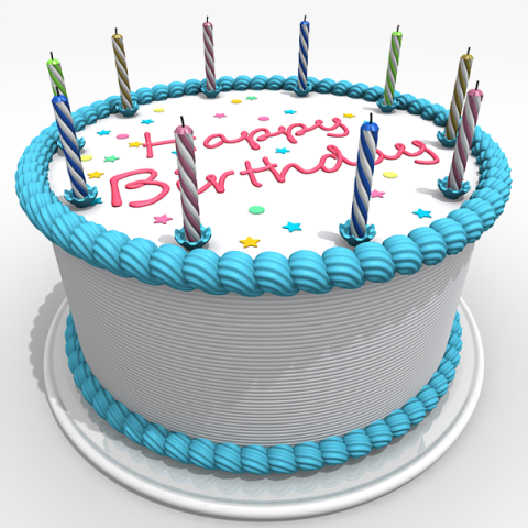 birthday cake 3D 모델 .c4d .max .obj .3ds .fbx .stl .blend 