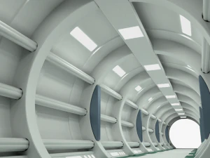 sci-fi spaceship corridor 3D Model