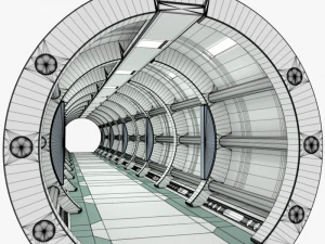 sci-fi spaceship corridor 3D Model