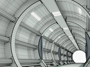sci-fi spaceship corridor 3D Model