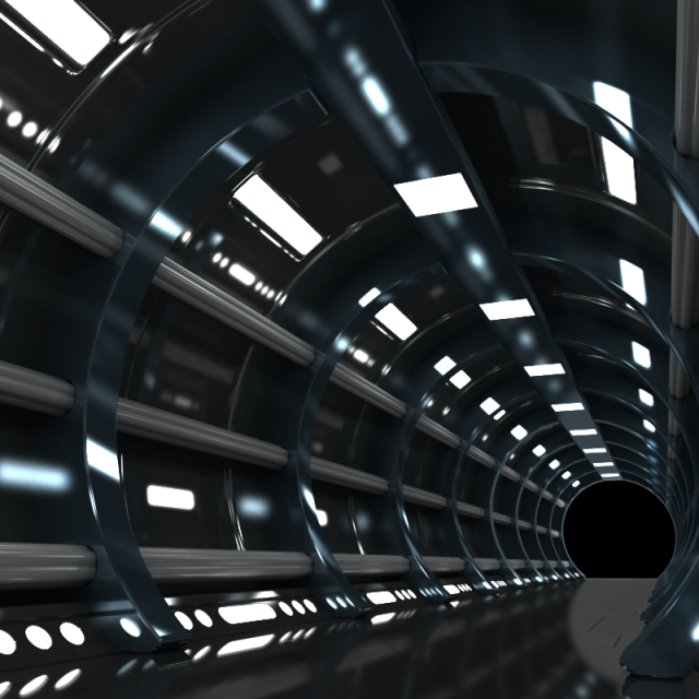 sci-fi spaceship corridor 3D Model .c4d .max .obj .3ds .fbx .stl .blend 