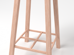 wooden stool 3D Model