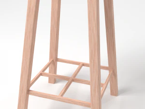 wooden stool 3D Model