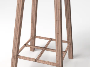 wooden stool 3D Model