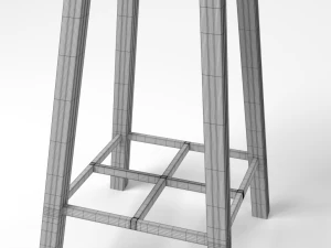 wooden stool 3D Model