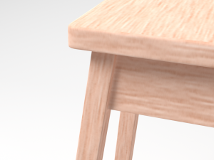 wooden stool Modello 3D