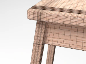 wooden stool 3D Model