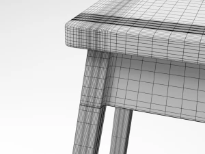 wooden stool 3D Model
