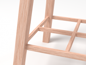 wooden stool Modello 3D