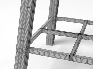 wooden stool 3D Model