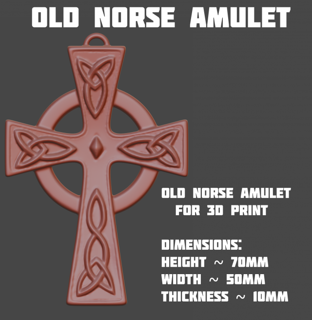 old norse amulet for 3d printing 3Dプリントモデル .c4d .max .obj .3ds .fbx .stl .blend 