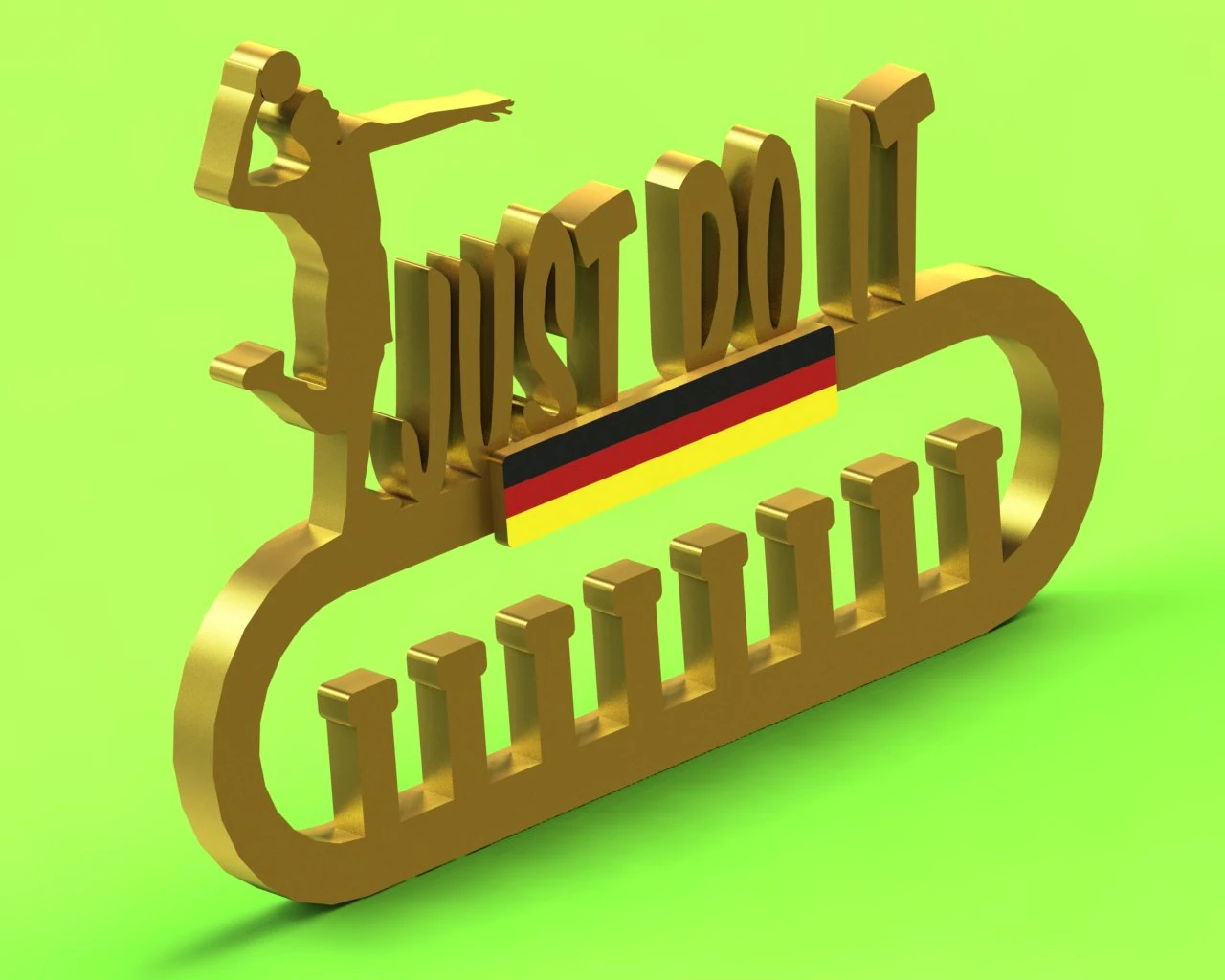 medal hanger volleyball 3D Print Model .c4d .max .obj .3ds .fbx .stl .blend