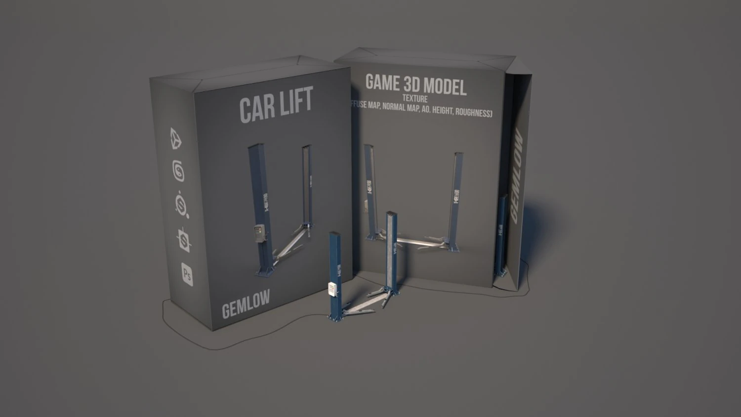 car lift 3D Model .c4d .max .obj .3ds .fbx .stl .blend 