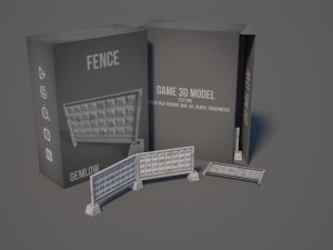 concrete fence 3D Model
