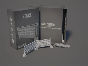 concrete fence 3D Model