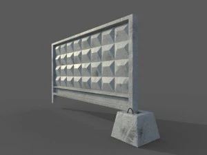 concrete fence 3D Model