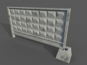 concrete fence 3D Model