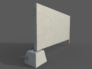 concrete fence Model 3D