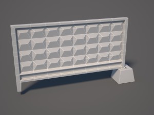 concrete fence Model 3D