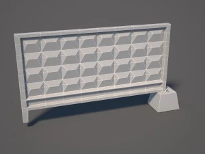 concrete fence 3D Model