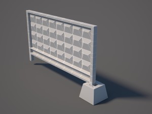 concrete fence Model 3D