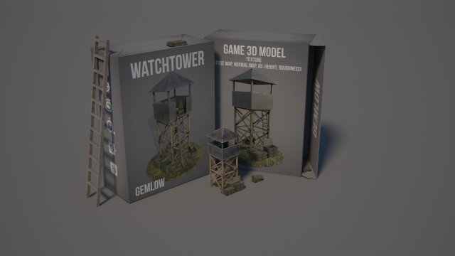 watchtower 3D Модель .c4d .max .obj .3ds .fbx .stl .blend 