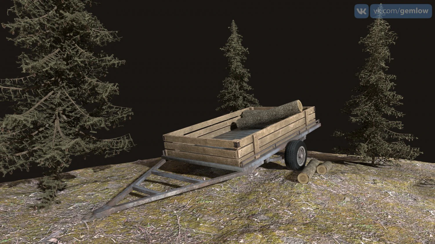 car trailer 3D Model .c4d .max .obj .3ds .fbx .stl .blend