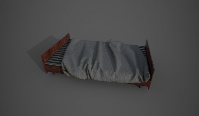 old bed Modèle 3D .c4d .max .obj .3ds .fbx .stl .blend 
