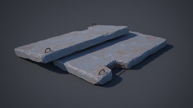 concrete slab 3D Модель .c4d .max .obj .3ds .fbx .stl .blend 