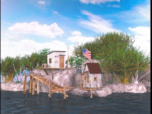 house on the water Model 3D