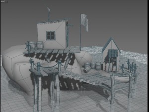 house on the water Model 3D