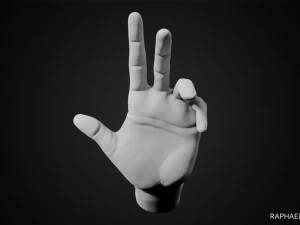 hand posed 3D Print Model