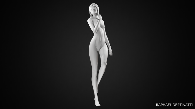 female body posed 3D Druckmodell .c4d .max .obj .3ds .fbx .stl .blend 