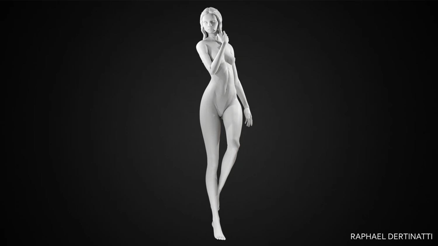 female body posed 3D Print Model .c4d .max .obj .3ds .fbx .stl .blend 